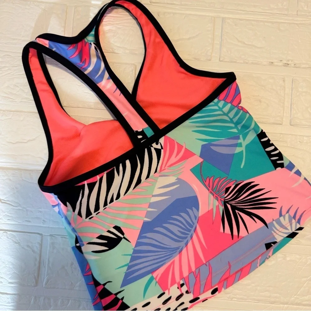 Gerry Sz 10 Girls Colorful Tropical Print Bikini Set
